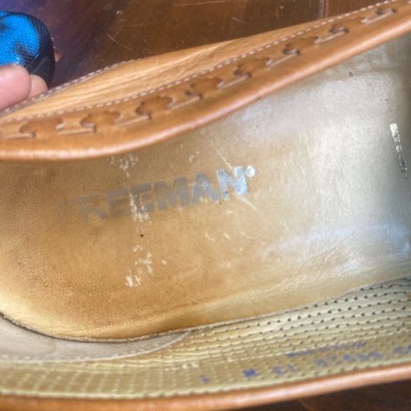 FREEMAN Tan Woven Leather Slip-On Loafers Men SZ 13 - Picture 2 of 16